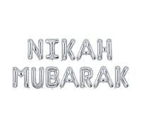 Nikah Mubarak Foil Balloons - Silver