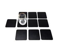 Nikalaz Coasters, Coasters, Glasses, Glass Coasters, Drinks Coasters, Recycled Leather, 10 x 10 cm (10, Black)