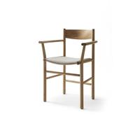 Nikari Linea Collection Akademia Dining Chair w. Armrests Lacquered Oak/Steelcut Trio 213