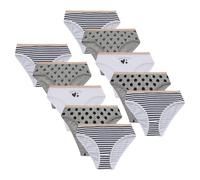 Nikaro 10-Pack Girls' Cotton Briefs - Soft Underwear for Ages 2-13 - Assorted Colors (9-10) Spots&Stripe