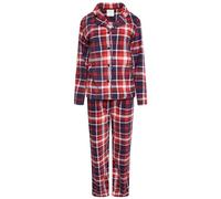 Nikaro Ladies Button Loungewear Cotton Soft Classic Flannel Fleece Traditional Pyjamas Set (16-18) Red