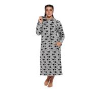 Nikaro Ladies Curve Oversized Grey Marl Plus sized Hooded Sleep Dress Nightdress With Kangaroo Pockets Size 20-22 (One Size) Grey