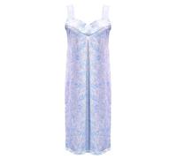 Nikaro Ladies Floral Sleeveless Nightdress with Wide Straps Soft Cotton Blend Mid Length Available in Blue or Pink (12-14) Blue