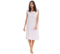 Nikaro Ladies Sleeveless Floral Nightdress Lightweight Summer Nightie Soft & Breathable with Delicate Lace Trim (Lilac) 22-24