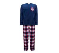 Nikaro Men's Fleece Cozy Thermal Pajamas Warm Cosy and Stylish Pyjamas with Drawstring Bottoms (4XL) Navy