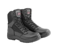Nikaro Men's Leather Ankle Boot Combat Safety Shoes ARMA Hiking Trekking Zip Boots (Size 11)