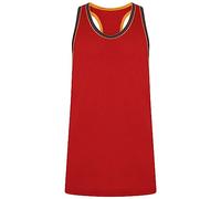 Nikaro Men's Muscle Gym Vest Premium Racer Back Tank Top Training - 100% Cotton (2 Packs) (XL) Red