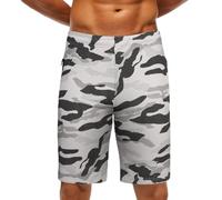 Nikaro Men's Retro Camo Gym Shorts with Zip Pocket and Adjustable Lace - Stylish and Functional Active Wear (M) White Camo