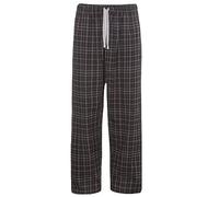 Nikaro Men's Woven Check Lounge Trousers Casual Soft Adjustable Pyjama Bottoms (XXL) Black