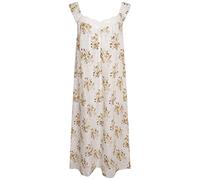 Nikaro Womens Sleeveless Crochet Lace Pleated Summer 100% Soft Cotton Long Nightdress (M - 6XL) (l) White