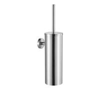 NIKCORP - Hanging Toilet Brush, Wall Mounted Toilet Brush without Drilling - for Hotels, Apartments, Villas and Public Areas - Bathroom Accessories - Silver Brushed Steel