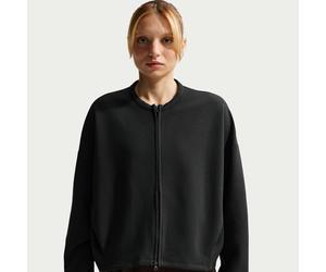 Nike 24.7 ImpossiblySoft Women's Dri-FIT Oversized Crew-Neck Full-Zip Top - Black - Polyester/Modal/Cotton S (UK 8-10)