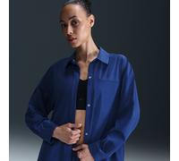 Nike 24.7 PerfectStretch Women's Dri-FIT Oversized Long-Sleeve Top - Blue - Polyester/Elastane L (UK 16-18)