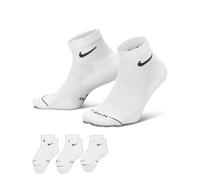 Nike 3 Pack Cotton Rich Logo Ankle Socks White