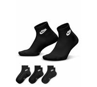 Nike 3 Pack Everyday Cotton Rich Ankle High Socks Black