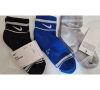 Nike 3 pair Ankle Everyday Cushioned sport sock Lightweight Ankle UK 2-5(BOX F