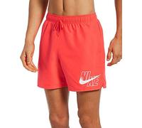 NIKE 5-Inch Volley Shorts for Men, Mens, Swim Briefs, NESSA566-631, Bright Crimson, L