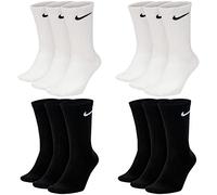 Nike 6 Pairs Everyday Lightweight Crew SX7676 Tennis Socks White Black Grey Colour: White Black Size: 38-42