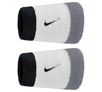 Nike Swoosh Classic Doublewide Wristbands (2 Pack) in White/Cool Grey/Black