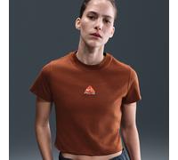 Nike ACG Women's Dri-FIT Short-Sleeve T-Shirt - Brown - Polyester/Cotton S (UK 8-10)