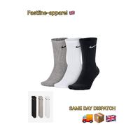 Nike Adult Cushioned Training Crew Socks Pack of 3 Pairs Unisex Grey-White-Black