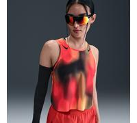 Nike AeroSwift Women's Dri-FIT ADV Cropped Printed Running Tank Top - Yellow - Polyester/Spandex XXL (UK 24-26)