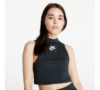 Nike Air Crop Top Tank Womens Large Black Ribbed Stripe Grey Casual Gym Training