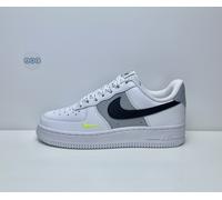 Nike Air Force 1 07 Low Swoosh White Black Grey Volt Leather UK Size 4 EUR 37.5