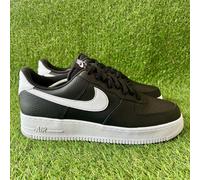 Nike Air Force 1 '07 Mens UK 11 Black Leather Retro Sneakers