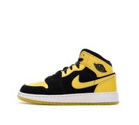 NIKE Air Force 1 Boys' Black/Yellow Sneakers, Black, 3.5 UK