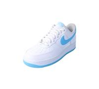 NIKE Air Force 1 Low '07 Men's Trainers Sneakers Leather Shoes FQ4296 (White/White/Aquarius Blue 100) UK11 (EU46)