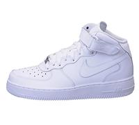 Nike Air Force 1 Mid (Gs), Unisex Adult's Air Force 1 Trainers, White (White/White 113), 4.5 UK (37.5 EU)