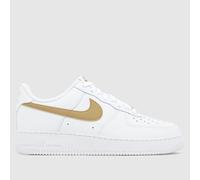 Nike Air Force 1 Trainers in White & Gold UK 7 (EU 41)