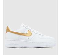 Nike Air Force 1 Trainers in White & Gold UK 7 (EU 41)