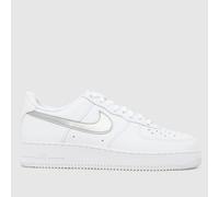 Nike Air Force 1 Trainers in White & Silver UK 9 (EU 44)