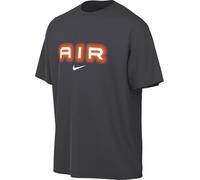 Nike Air HM0185-061 Men's Graphic T-Shirt, Anthracite/Safety Orange, Small
