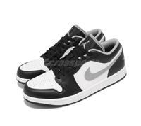Nike Air Jordan 1 Low Black Medium Particle Grey White Men AJ1 Shoes 553558-040