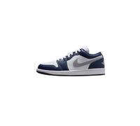 NIKE Air Jordan 1 Low Men's Trainers 553558 (White/Wolf Grey/Midnight Navy Glow 141) UK 10.5 (EU 45.5)