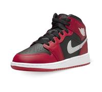 NIKE Air Jordan 1 Mid GS Grade School Trainers Sneakers Fashion Shoes DQ8423 (Black/Red 061) Size UK5.5 (EU38.5)