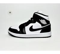 Nike Air Jordan 1 Mid Leather Black White Panda Trainers Unisex Various Sizes