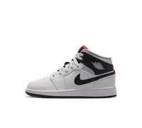 Nike Air Jordan 1 Mid Older Kids' Shoes - White 3.5
