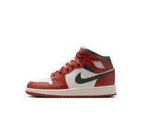 Nike Air Jordan 1 Mid Older Kids' Shoes - White 4.5