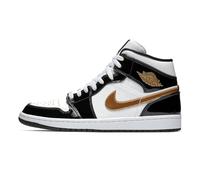 NIKE Air Jordan 1 Mid SE Patent Men's Trainers 852542 (Black/Metallic Gold/White 007) UK 9.5 (EU 44.5)