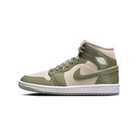 Air Jordan 1 Mid SE Women's Shoes (HF4079-003, Sea Glass/Metallic Silver/White/Oil Green), Sea Glass Oil Green 003, 9.5 UK