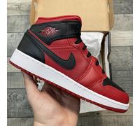 NIKE AIR JORDAN 1 MID TRAINERS GS REVERSE BRED SIZE UK5 US5.5Y EUR38