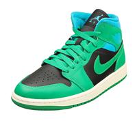 Nike Air Jordan 1 Mid Womens Fashion Trainers in Black Green - 3.5 UK