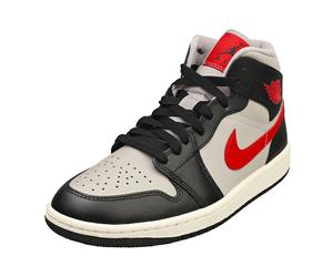 Nike Air Jordan 1 Mid Womens Fashion Trainers in Black Grey - 4.5 UK
