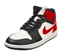Nike Air Jordan 1 Mid Womens Fashion Trainers in Black White Red - 3.5 UK