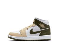 NIKE Shoes Wmns Air Jordan 1 Mid Code BQ6472-120 White, White Green Beige, 4 UK