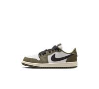 Nike Air Jordan 1 Retro Low 'Medium Olive and Summit White' Younger Kids' Shoes - Green 13.5